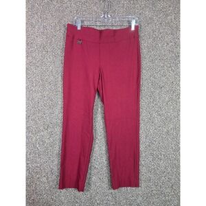 Ingredients Pull On Dress Pants Women 12P Burgundy Stretch Trousers Workwear